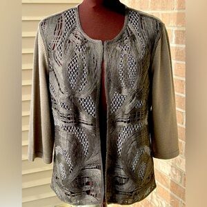 ESCADA sM open cardigan-Taupe w/olive green tint